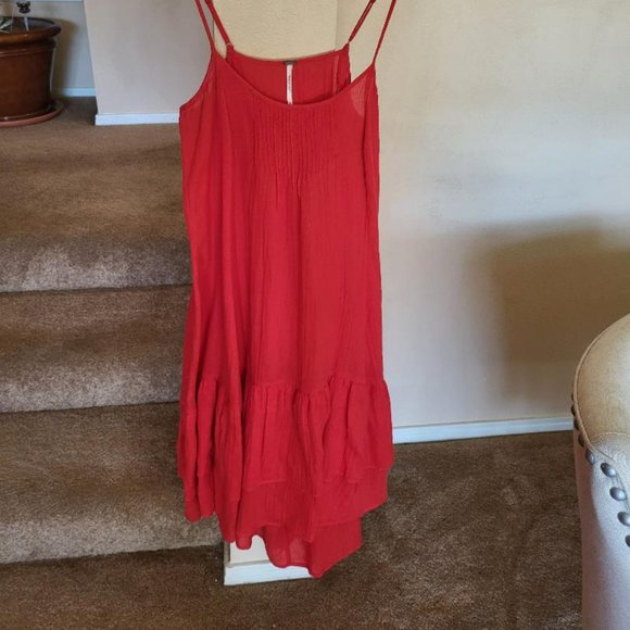 Free People Red Spaghetti Strap Dress - Size XS - Picture 5 of 9